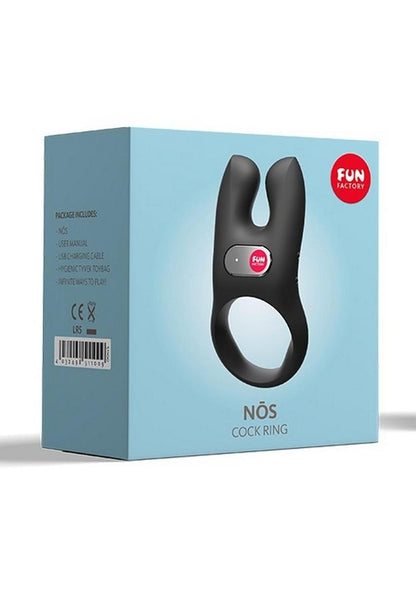 Nos Silicone Vibrating Couples Cock Ring - Black