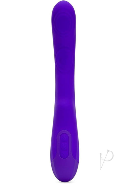 Nu Sensuelle Vivi Rechargeable Silicone Double Tapping Vibe with Clitoral Stimulation - Deep Purple
