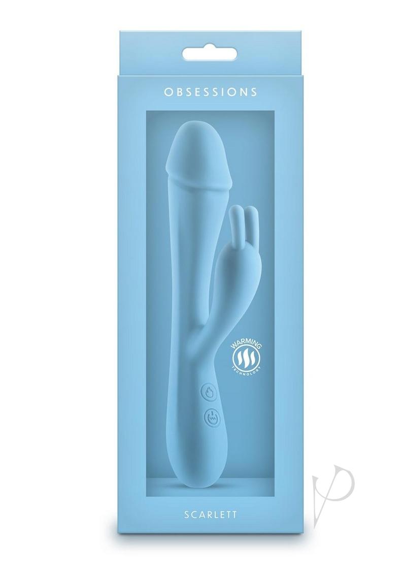 Obsessions Scarlett Rechargeable Silicone Rabbit Vibrator - Blue