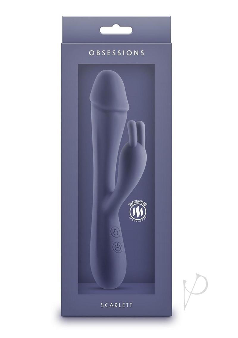 Obsessions Scarlett Rechargeable Silicone Rabbit Vibrator - Blue/Navy