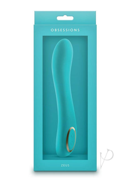 Obsessions Zeus Rechargeable Silicone Vibrator - Aqua/Blue