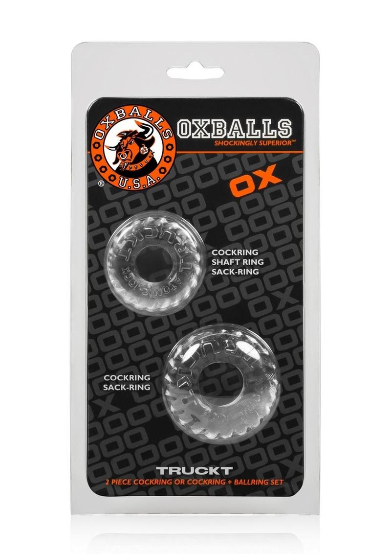Oxballs Truckt Cock Ring - Clear - 2 Pack
