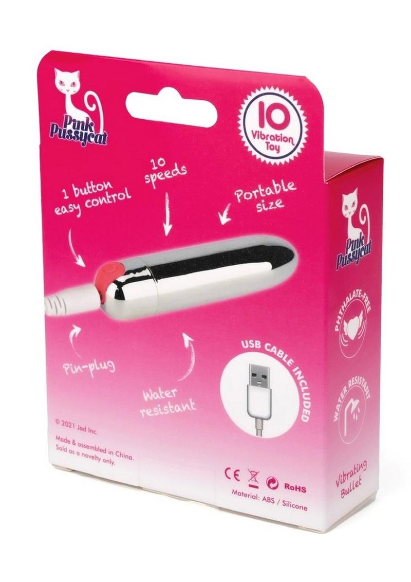 Pink Pussycat Rechargeable Vibrating Bullet