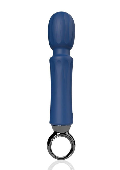 Primo Rechargeable Silicone Wand - Blue/Navy