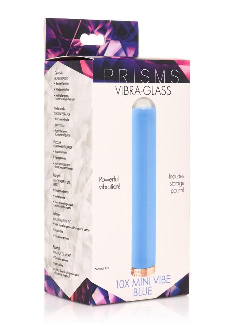 Prisms 10x Mini Vibe Rechargeable Glass Bullet - Blue