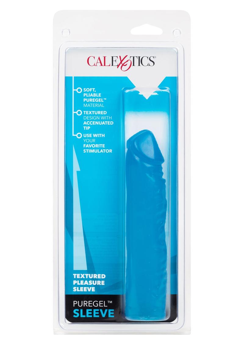 Puregel Textured Pleasure Penis Sleeve - Blue