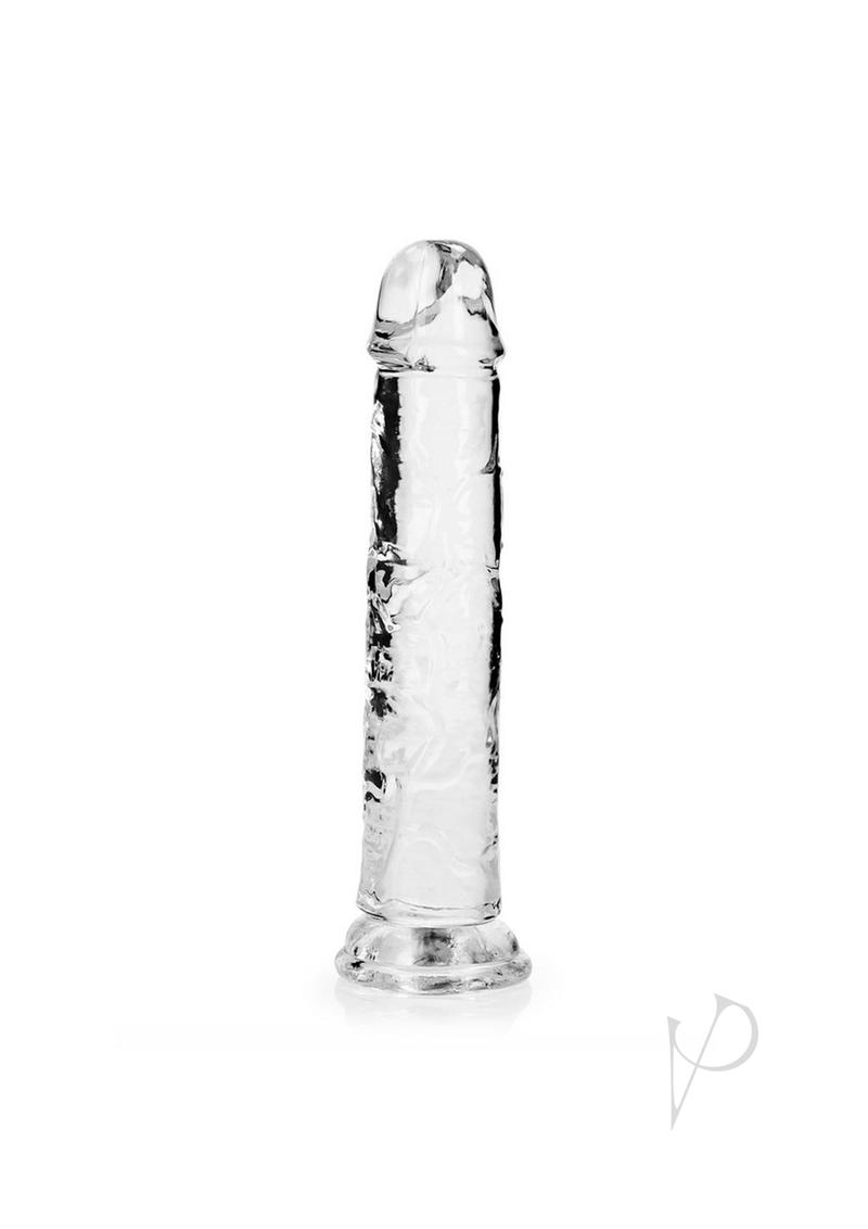 Realrock Skin Realistic Striaght Dildo Without Balls - Clear - 8in