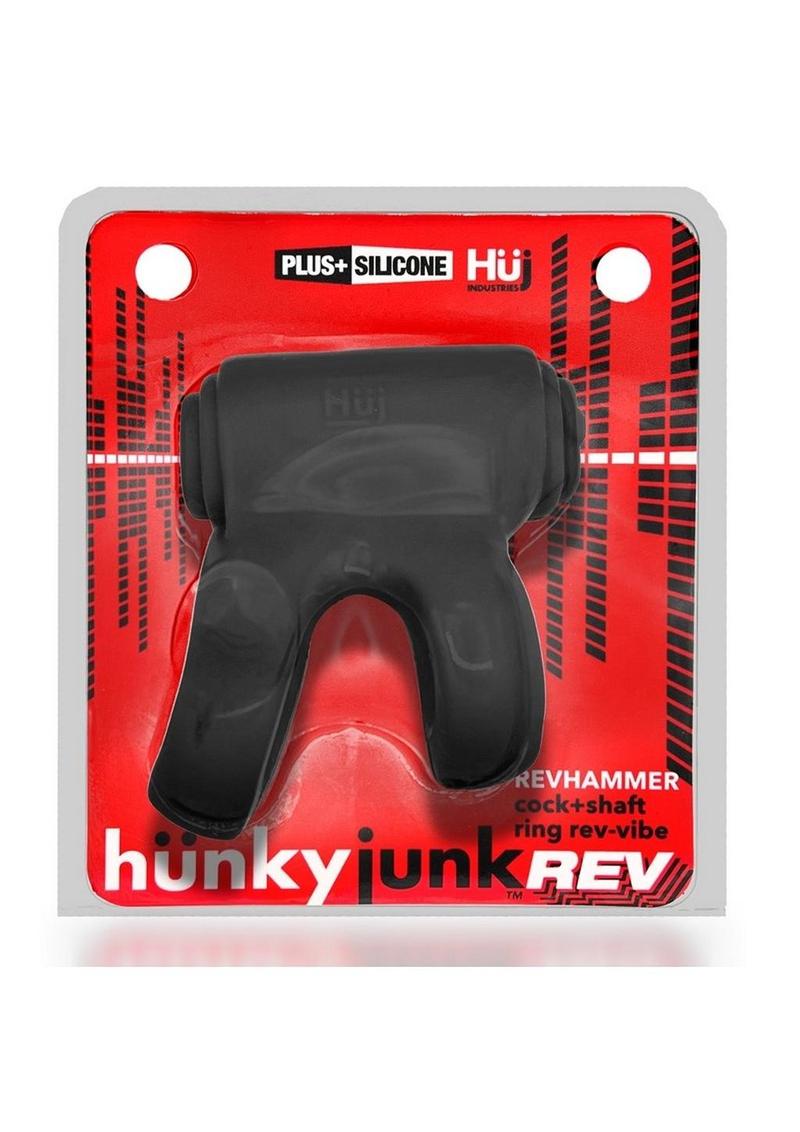 Revhammer Reverb Shaft Vibrating Cock Ring - Black/Tar Ice