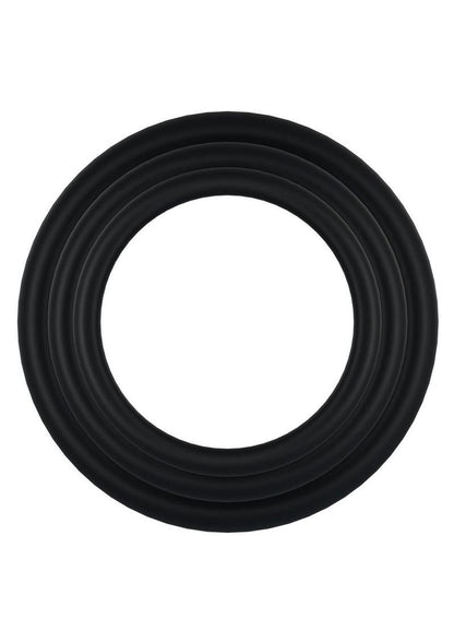 Rock Solid Tri-Pack Rubber Gasket Cock Ring - Black