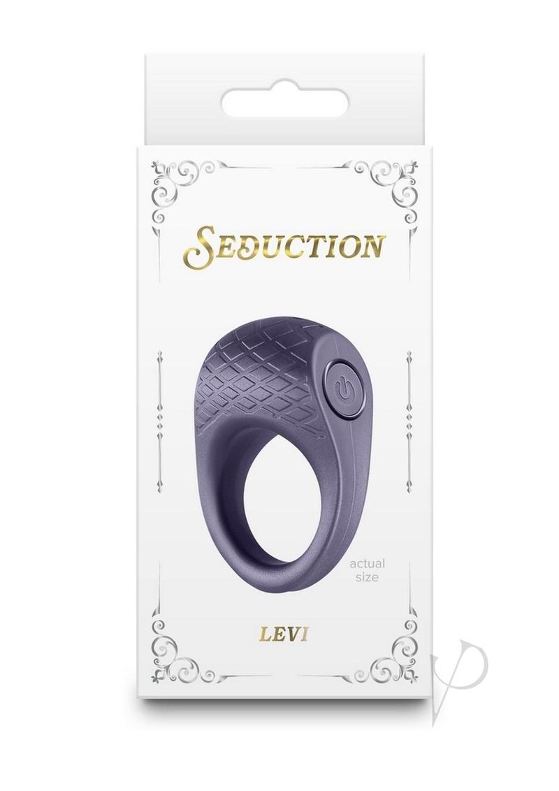 Seduction Levi Rechargeable Silicone Cock Ring - Gray/Grey