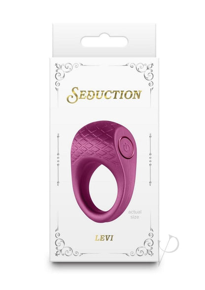 Seduction Levi Rechargeable Silicone Cock Ring - Red