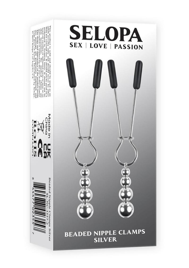 Selopa Beaded Nipple Clamps - Silver