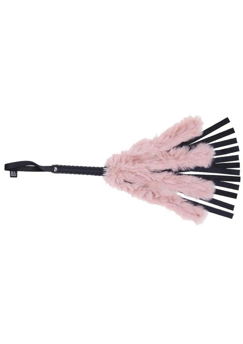 Sex and Mischief Brat Faux Fur Flogger - Black/Rose Gold