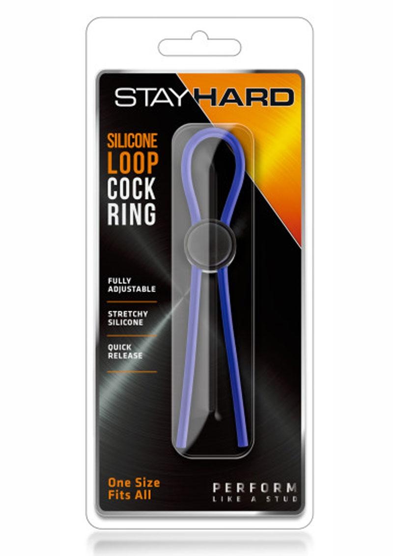 Stay Hard Silicone Loop Cock Ring - Blue