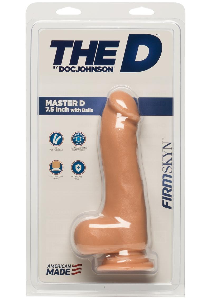 The D Master D Firmskyn Dildo with Balls - Flesh/Vanilla - 7.5in