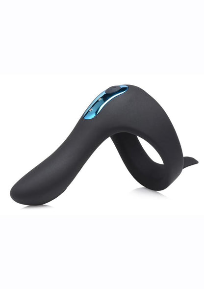 Trinity Men 7x Rechargeable Silicone Cock Ring with Taint Stimulator and Remote