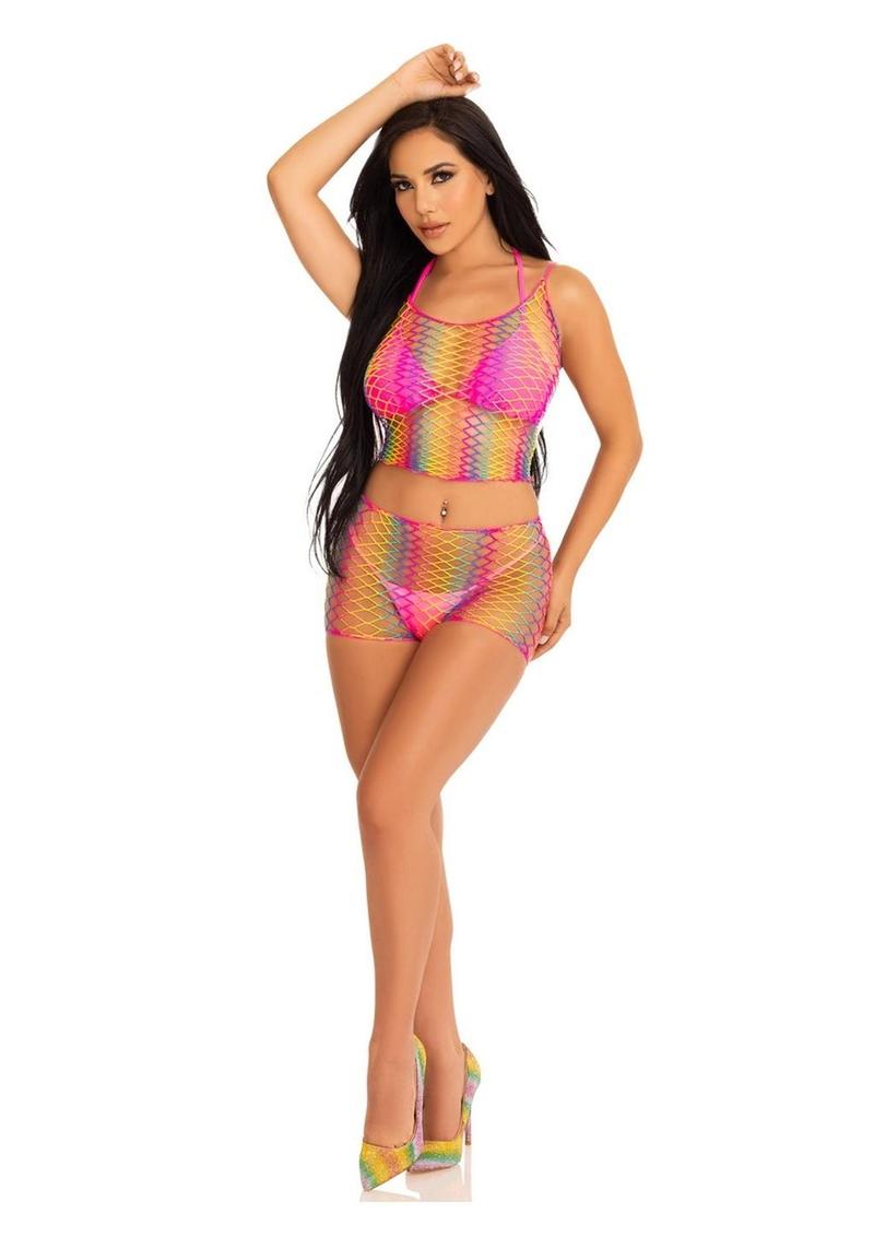 Twist Net Tank Top and Boy Shorts Ombre